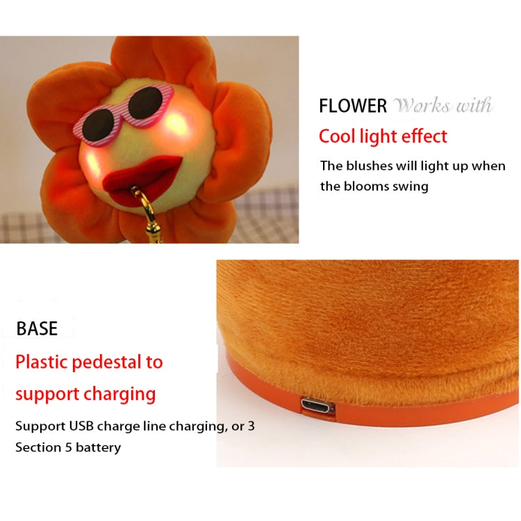 Sunflower Sax Style Bluetooth Plush Children Adult Toy ,Support USB Charging & Battery(Orange) - Music Toys by buy2fix | Online Shopping UK | buy2fix