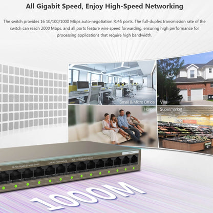 Tenda TEG1016M Desktop Metal 16-Port Gigabit Ethernet Switch Fast Establish High-Speed Network - Switch by Tenda | Online Shopping UK | buy2fix