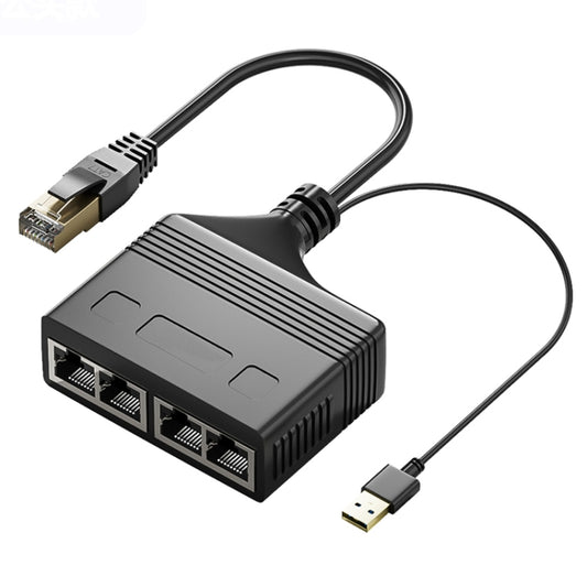 Male RJ45 4 in 1 100M Network Splitter Cable Ethernet Network Coupler - Network Hubs by buy2fix | Online Shopping UK | buy2fix