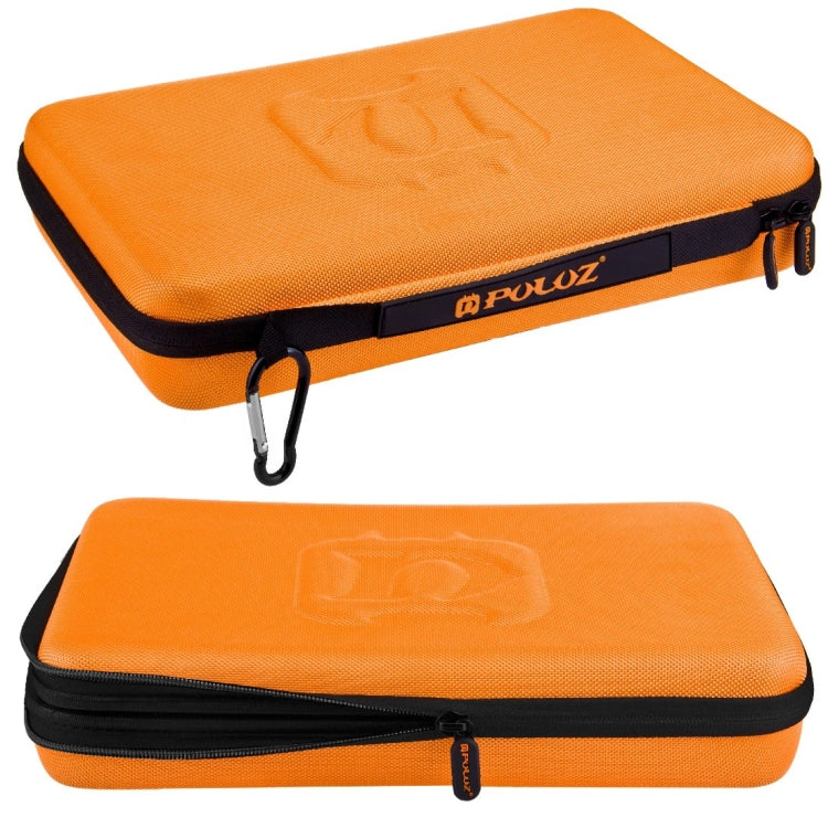 PULUZ Waterproof Carrying and Travel Case for for GoPro, Insta360, DJI and Other Action Cameras Accessories, Large Size: 32cm x 22cm x 7cm(Orange) - Carry Cases by PULUZ | Online Shopping UK | buy2fix