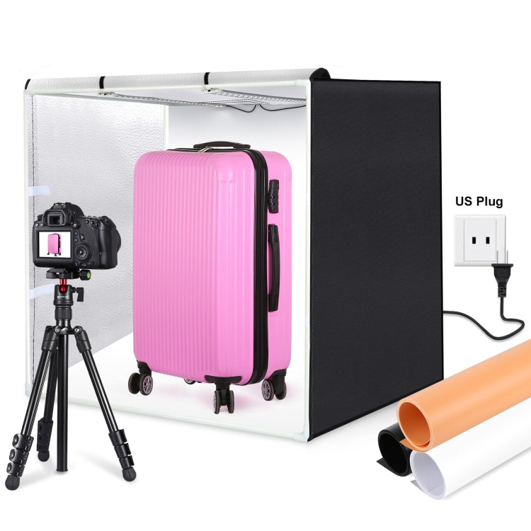 PULUZ 80cm Folding Portable 80W 9050LM White Light Photo Lighting Studio Shooting Tent Box Kit with 3 Colors (Black, White, Orange) Backdrops(US Plug) -  by PULUZ | Online Shopping UK | buy2fix