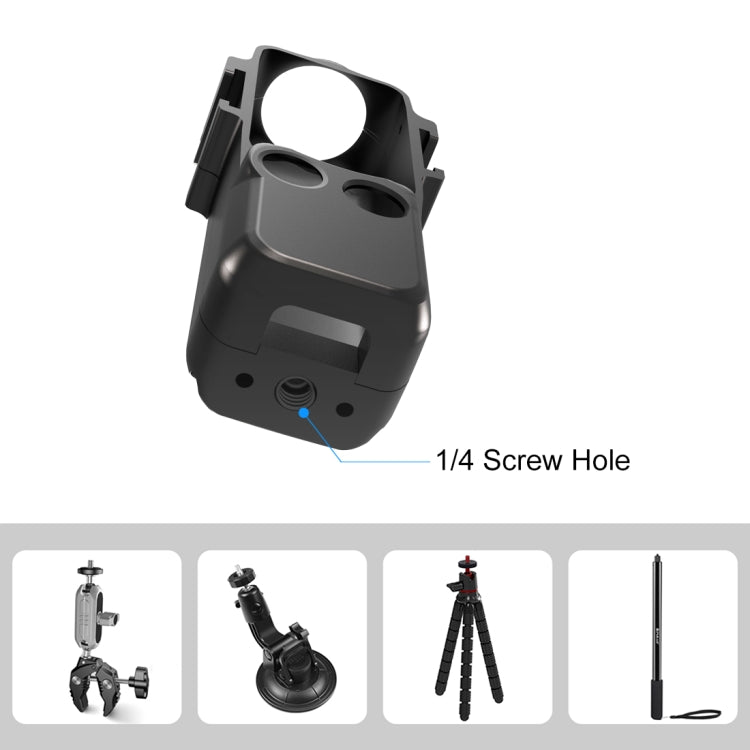 For DJI OSMO Pocket 3 PULUZ Metal Protection Frame Cage Adapter Bracket with Dual Cold Shoes (Black) - Mount & Holder by PULUZ | Online Shopping UK | buy2fix