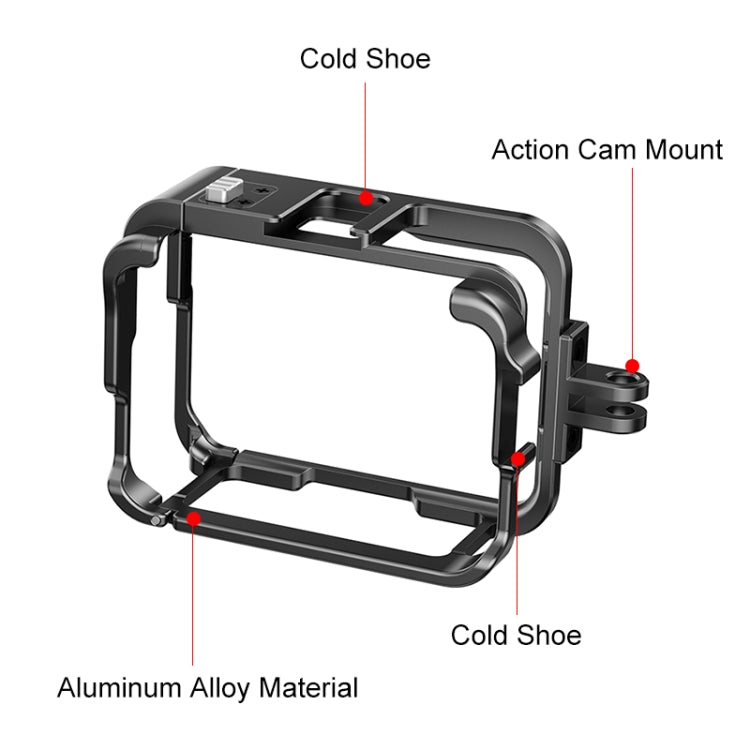 For Insta360 Ace Pro PULUZ Metal Protective Cage Adapter Frame (Black) - Mount & Holder by PULUZ | Online Shopping UK | buy2fix