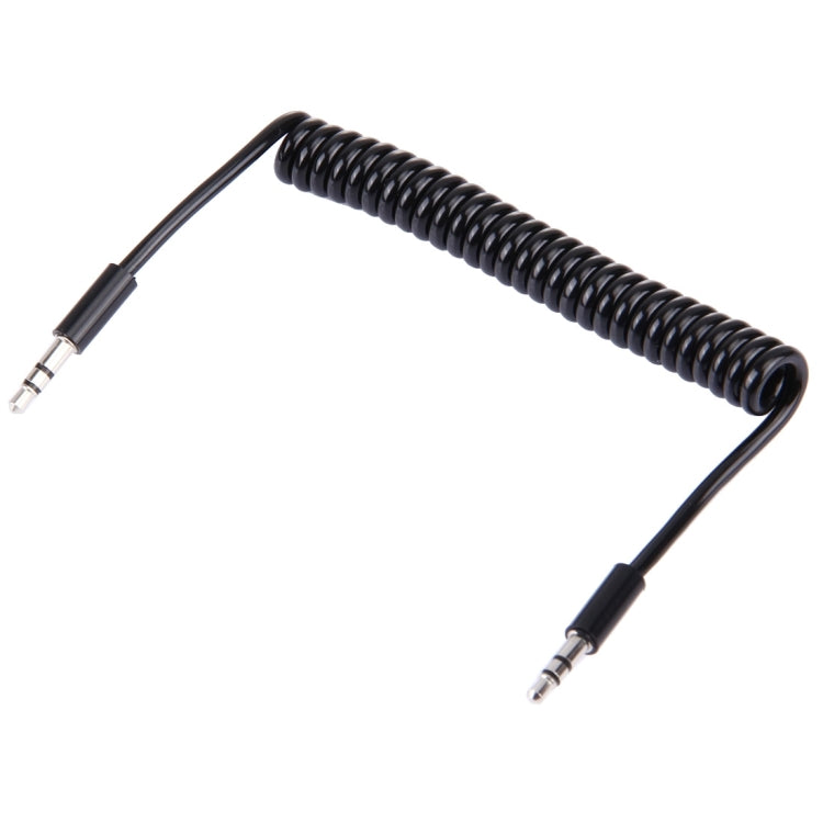 Spring Coiled 3.5mm Aux Cable, Compatible with Phones, Tablets, Headphones, MP3 Player, Car/Home Stereo & More, Length: 15cm - 170cm(Black) - Cable & Splitter by buy2fix | Online Shopping UK | buy2fix