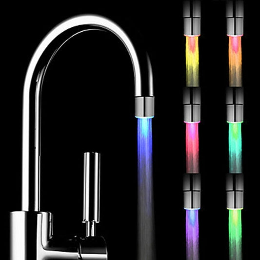 Temperature Sensitive 7 Color Gradient LED Water Faucet Light Water Stream Color Changing Faucet Tap For Kitchen and Bathroom - Shower Head by buy2fix | Online Shopping UK | buy2fix