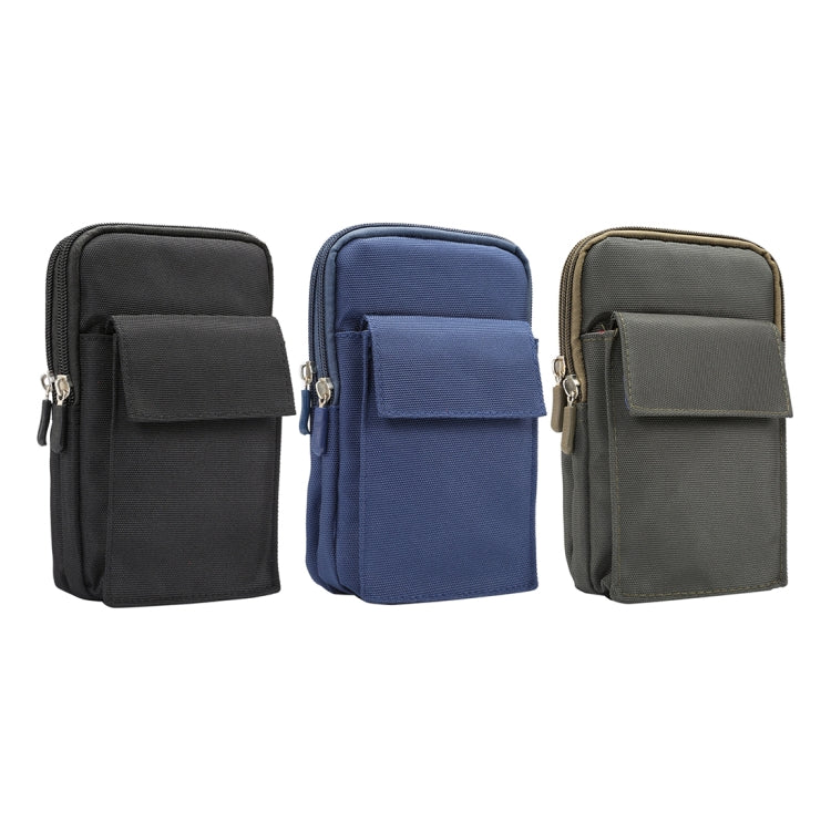 6.4 inch and Below Universal Polyester Men Vertical Style Case Shoulder Carrying Bag with Belt Hole & Climbing Buckle, For iPhone, Samsung, Sony, Huawei, Meizu, Lenovo, ASUS, Oneplus, Xiaomi, Cubot, Ulefone, Letv, DOOGEE, Vkworld, and other (Dark Blue) - More iPhone Cases by buy2fix | Online Shopping UK | buy2fix