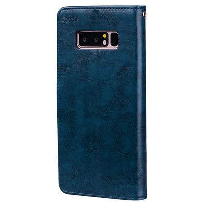 For Samsung Galaxy Note 8 Business Style Oil Wax Texture Horizontal Flip Leather Case with Holder & Card Slots & Wallet(Blue) - More Brand by buy2fix | Online Shopping UK | buy2fix