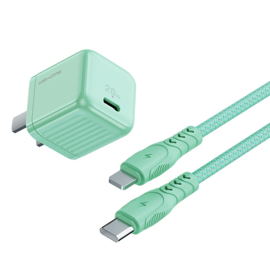 WK WP-U139i 20W Color Candy Series USB-C/Type-C Fast Charger Set (Green) - USB Charger by WK | Online Shopping UK | buy2fix