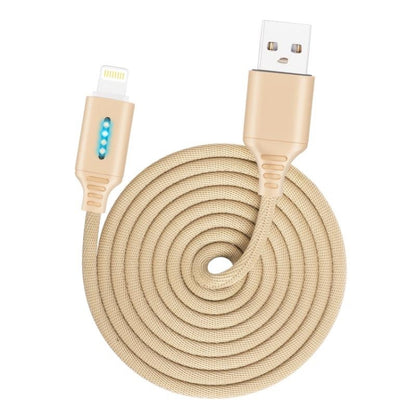 8 Pin Interface Zinc Alloy Marquee Luminous Intelligent Automatic Power off Charging Data Cable(glod) - Normal Style Cable by buy2fix | Online Shopping UK | buy2fix