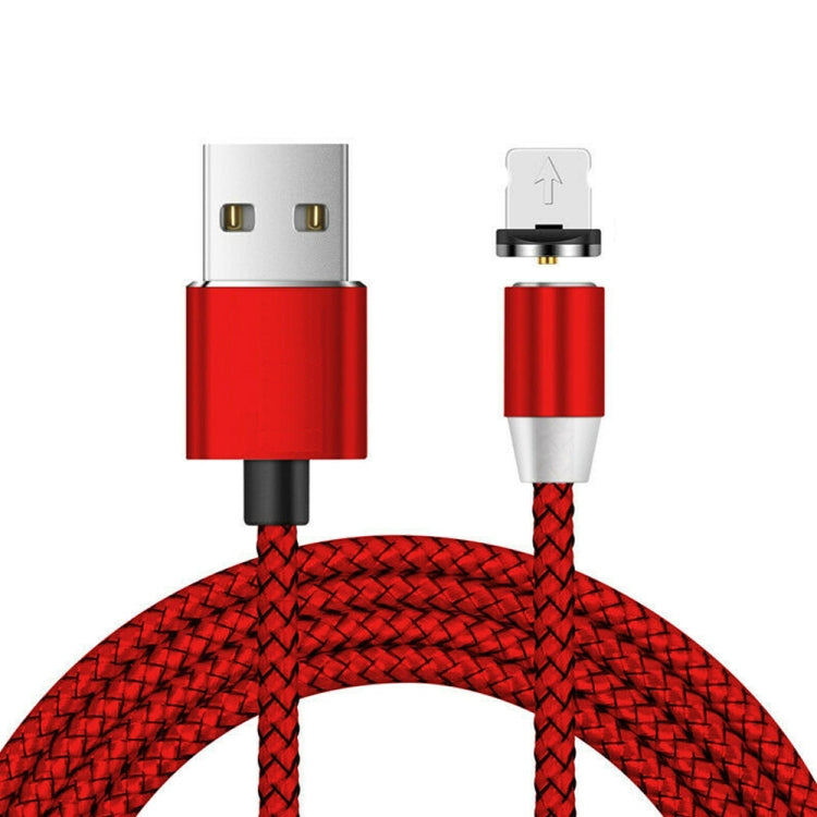 USB to 8 Pin Magnetic Metal Connector Nylon Two-color Braided Magnetic Data Cable, Cable Length: 1m(Red) - Charging Cable & Head by buy2fix | Online Shopping UK | buy2fix