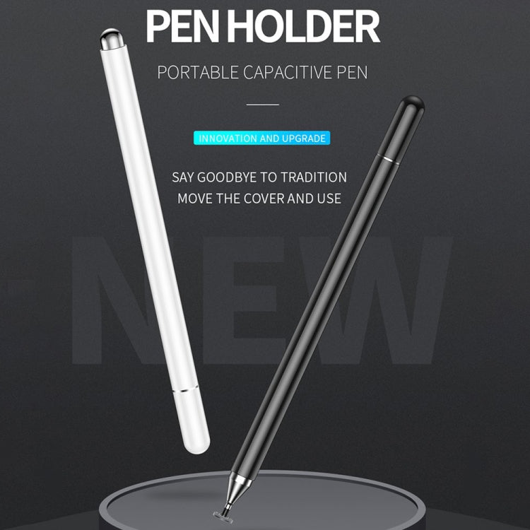 Imitation Porcelain 2 in 1 Mobile Phone Touch Screen Capacitive Pen for Apple / Huawei / Xiaomi / Samsung(Black) - Pencil Accessories by buy2fix | Online Shopping UK | buy2fix