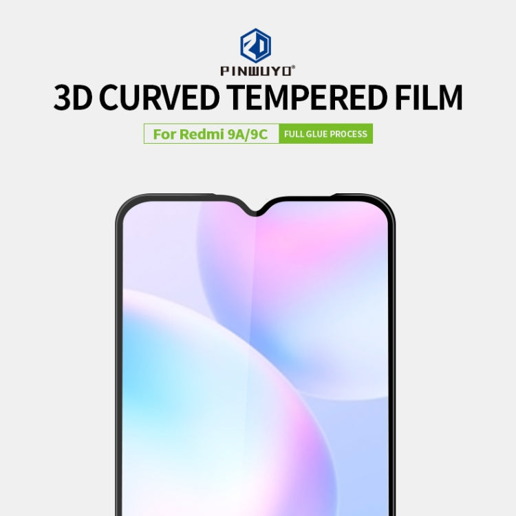 For Xiaomi Redmi 9A / Redmi 9C PINWUYO 9H 3D Curved Full Screen Explosion-proof Tempered Glass Film(Black) -  by PINWUYO | Online Shopping UK | buy2fix