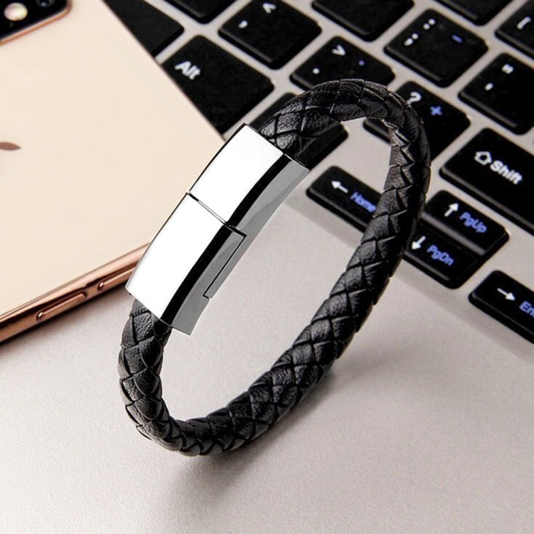 XJ-27 3A USB to USB-C / Type-C Creative Bracelet Data Cable, Cable Length: 22.5cm(Black) - Multifunctional Cable by buy2fix | Online Shopping UK | buy2fix