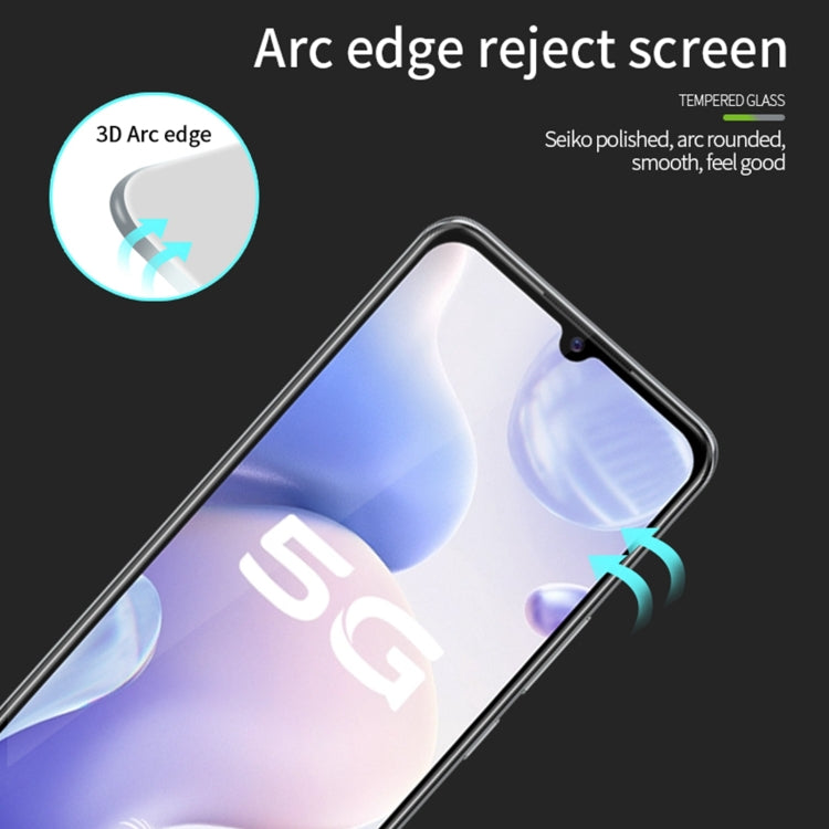 For vivo S7e 5G PINWUYO 9H 3D Curved Full Screen Explosion-proof Tempered Glass Film(Black) -  by PINWUYO | Online Shopping UK | buy2fix