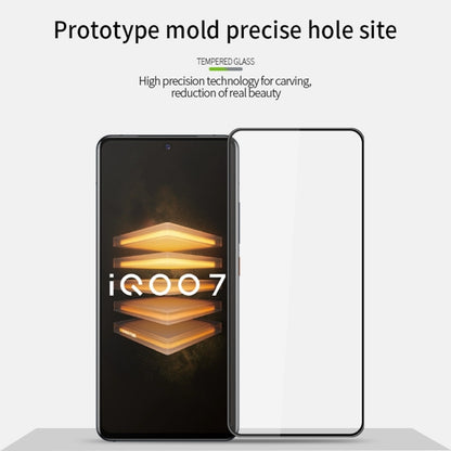 For vivo iQOO7 PINWUYO 9H 3D Curved Full Screen Explosion-proof Tempered Glass Film(Black) - vivo Tempered Glass by PINWUYO | Online Shopping UK | buy2fix