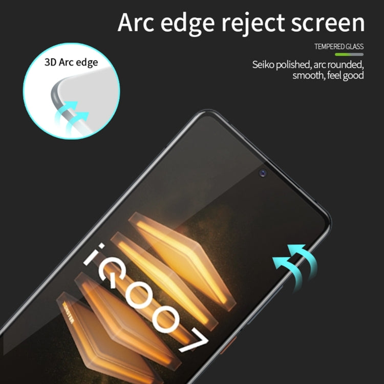 For vivo iQOO7 PINWUYO 9H 3D Curved Full Screen Explosion-proof Tempered Glass Film(Black) - vivo Tempered Glass by PINWUYO | Online Shopping UK | buy2fix