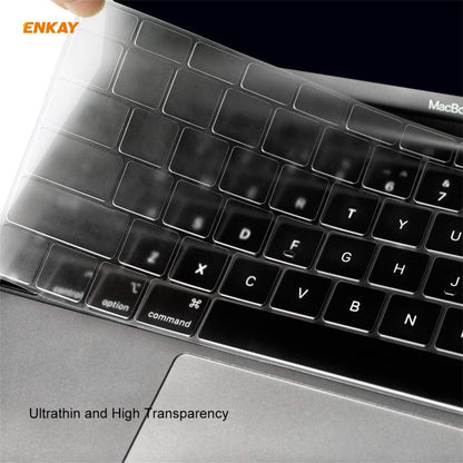 For MacBook Air 13.3 inch A1932 2018 ENKAY 3 in 1 Crystal Laptop Protective Case and EU Version TPU Keyboard Film and Anti-dust Plugs Set(Dark Blue) - MacBook Air Cases by ENKAY | Online Shopping UK | buy2fix