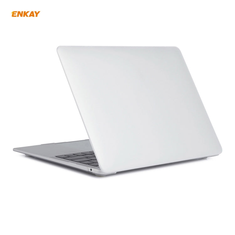 ENKAY 3 in 1 Matte Laptop Protective Case + US Version TPU Keyboard Film + Anti-dust Plugs Set for MacBook Air 13.3 inch A1932 (2018)(White) - MacBook Air Cases by ENKAY | Online Shopping UK | buy2fix