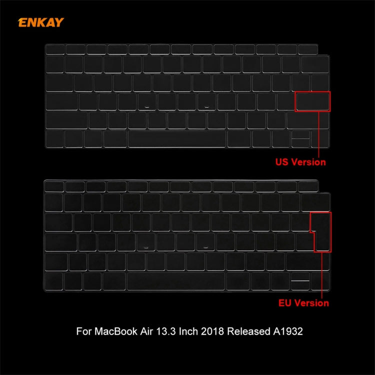 ENKAY 3 in 1 Matte Laptop Protective Case + US Version TPU Keyboard Film + Anti-dust Plugs Set for MacBook Air 13.3 inch A1932 (2018)(White) - MacBook Air Cases by ENKAY | Online Shopping UK | buy2fix