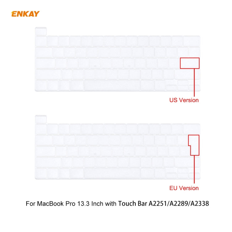 ENKAY 3 in 1 Matte Laptop Protective Case + US Version TPU Keyboard Film + Anti-dust Plugs Set for MacBook Pro 13.3 inch A2251 & A2289 & A2338 (with Touch Bar)(Pink) - MacBook Pro Cases by ENKAY | Online Shopping UK | buy2fix