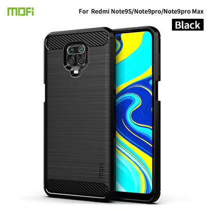 For Xiaomi Redmi Note 9s / Note 9 Pro / Note 9 Pro Max / Foco M2 Pro MOFI Gentleness Series Brushed Texture Carbon Fiber Soft TPU Case(Black) - Xiaomi Cases by MOFI | Online Shopping UK | buy2fix