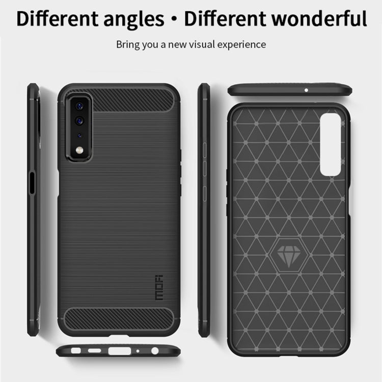 For LG Stylo 7 5G MOFI Gentleness Series Brushed Texture Carbon Fiber Soft TPU Case(Grey) - LG by MOFI | Online Shopping UK | buy2fix