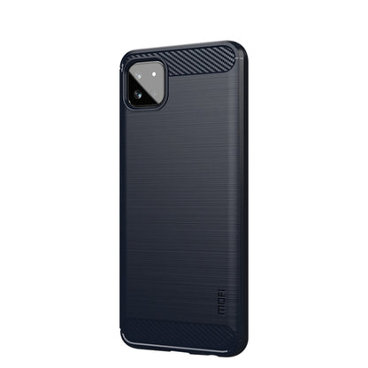 For Samsung Galaxy A22 5G MOFI Gentleness Series Brushed Texture Carbon Fiber Soft TPU Case(Blue) - Galaxy Phone Cases by MOFI | Online Shopping UK | buy2fix