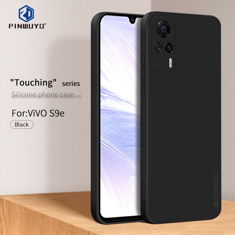 For vivo S9e PINWUYO Touching Series Liquid Silicone TPU Shockproof Case(Black) - OPPO Cases by PINWUYO | Online Shopping UK | buy2fix