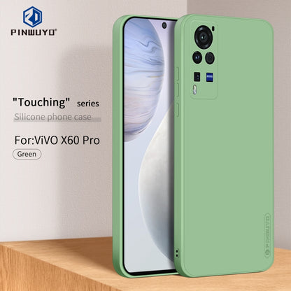 For vivo X60 Pro PINWUYO Touching Series Liquid Silicone TPU Shockproof Case(Green) - OPPO Cases by PINWUYO | Online Shopping UK | buy2fix