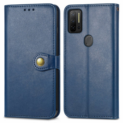 For Ulefone Note 11 Plus Solid Color Leather Buckle Phone Case with Lanyard & Photo Frame & Card Slot & Wallet & Stand Function(Blue) - Ulefone Cases by buy2fix | Online Shopping UK | buy2fix