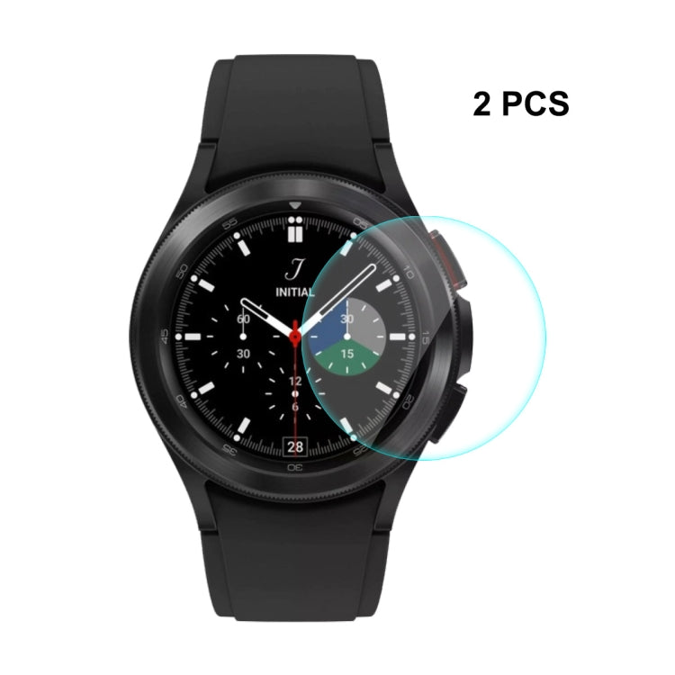 2 PCS For Samsung Galaxy Watch4 Classic 42mm ENKAY Hat-Prince 0.2mm 9H 2.15D Curved Edge Tempered Glass Screen Protector Watch Film - Screen Protector by ENKAY | Online Shopping UK | buy2fix