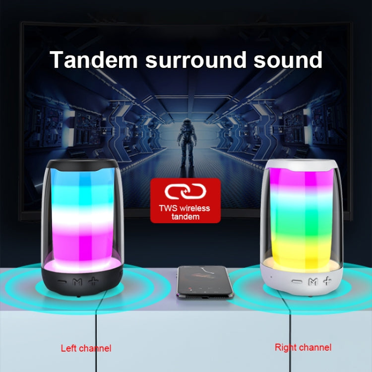 P4 LED Portable Bluetooth Wireless Bass Waterproof Outdoor Speaker Support AUX / TF Card / USB(White) - Desktop Speaker by buy2fix | Online Shopping UK | buy2fix