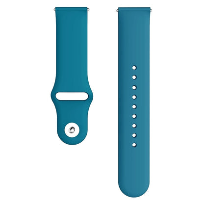 Monochrome Silicone Watch Band for Samsung Galaxy Watch Active 2 22mm(Rock cyan) - Watch Bands by buy2fix | Online Shopping UK | buy2fix