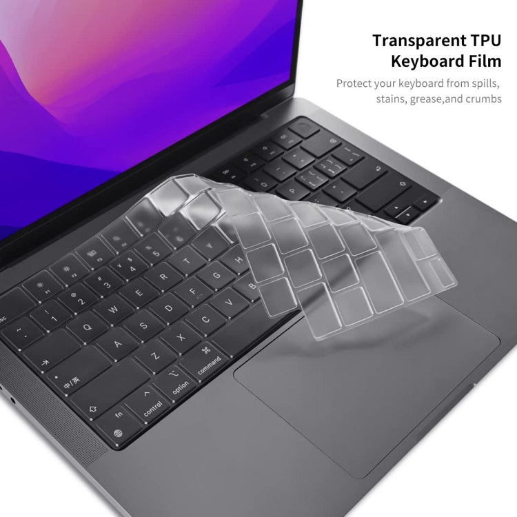 ENKAY Hat-Prince 3 in 1 Matte Laptop Protective Case + TPU Keyboard Film + Anti-dust Plugs Set for MacBook Pro 14.2 inch A2442 2021/A2779 2023, Version:US Version(White) - MacBook Pro Cases by ENKAY | Online Shopping UK | buy2fix