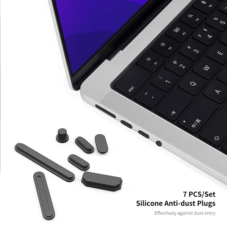 ENKAY Hat-Prince 3 in 1 Matte Laptop Protective Case + TPU Keyboard Film + Anti-dust Plugs Set for MacBook Pro 14.2 inch A2442 2021/A2779 2023, Version:US Version(White) - MacBook Pro Cases by ENKAY | Online Shopping UK | buy2fix