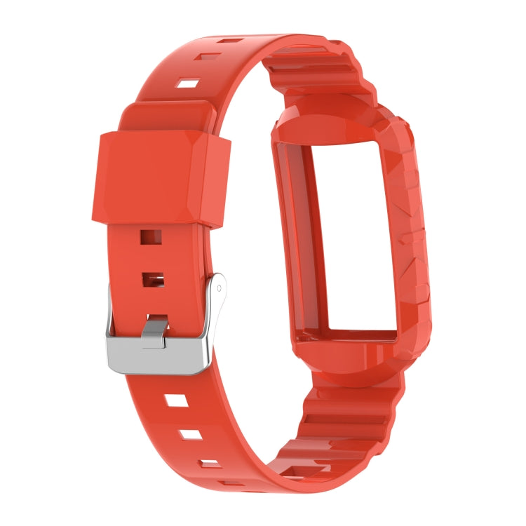 For Fitbit Charge 5 Silicone One Body Armor Watch Band(Orange) - Watch Bands by buy2fix | Online Shopping UK | buy2fix