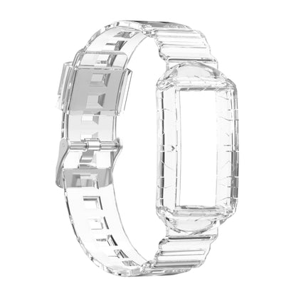 For Fitbit Charge 3 SE Silicone One Body Armor Watch Band(Transparent) - Watch Bands by buy2fix | Online Shopping UK | buy2fix