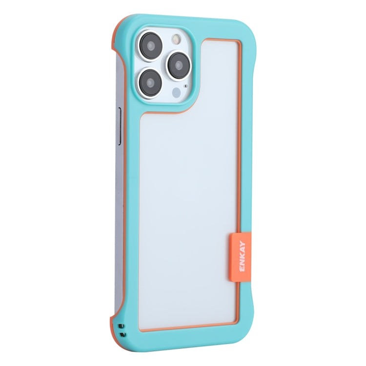 For iPhone 13 Pro Max ENKAY Frameless Hollow Shockproof PC Case (Blue) - iPhone 13 Pro Max Cases by ENKAY | Online Shopping UK | buy2fix