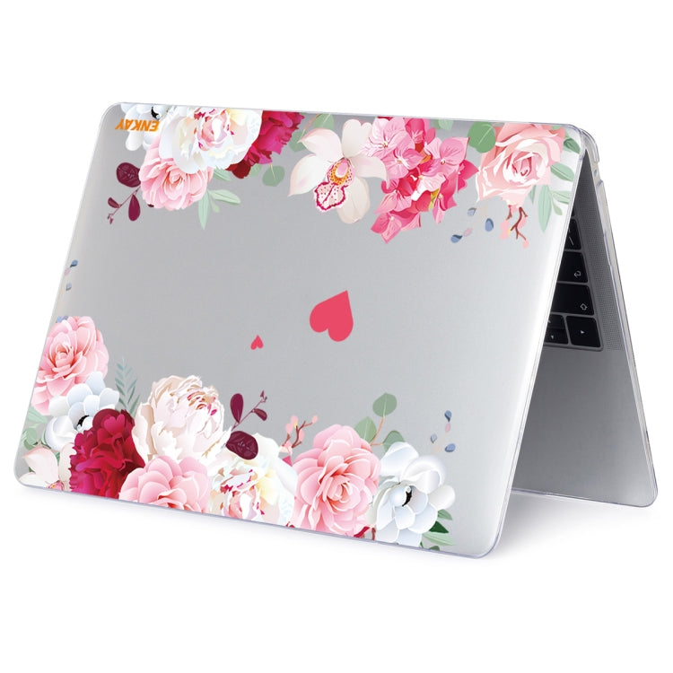 ENKAY Flower Series Pattern Laotop Protective Crystal Case for MacBook Pro 16 inch A2141(Peony) - MacBook Pro Cases by ENKAY | Online Shopping UK | buy2fix