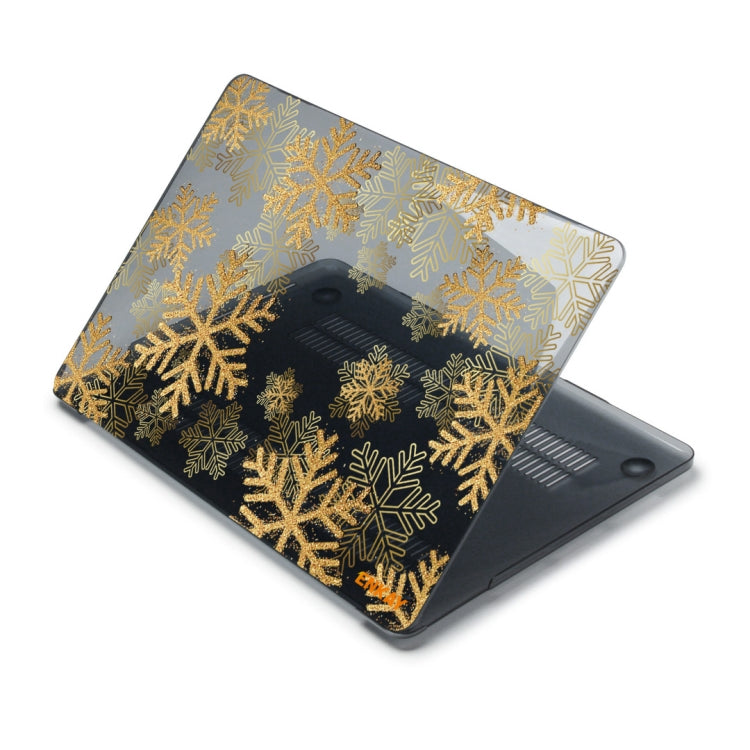 ENKAY Vintage Pattern Series Laotop Protective Crystal Case For MacBook Pro 13.3 inch A1706 / A1708 / A1989 / A2159(Golden Snowflake) - MacBook Pro Cases by ENKAY | Online Shopping UK | buy2fix