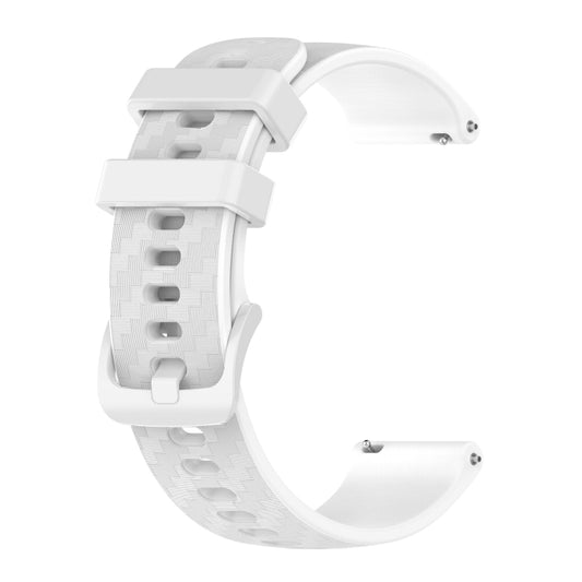 For Amazfit GTS 2 mini 20mm Carbon Fiber Striped Silicone Watch Band(White) - Watch Bands by buy2fix | Online Shopping UK | buy2fix