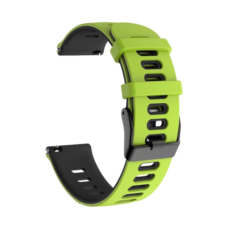 For Samsung Galaxy Watch Active 2 40mm 20mm Mixed-Color Silicone Watch Band(Green Black) - Watch Bands by buy2fix | Online Shopping UK | buy2fix