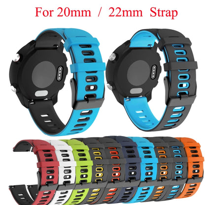 For Samsung Galaxy Watch Active 2 40mm 20mm Mixed-Color Silicone Watch Band(Black Grey) - Watch Bands by buy2fix | Online Shopping UK | buy2fix