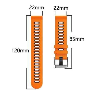 For Samsung Galaxy Watch 46mm 22mm Mixed-Color Silicone Watch Band(White Orange) - Watch Bands by buy2fix | Online Shopping UK | buy2fix