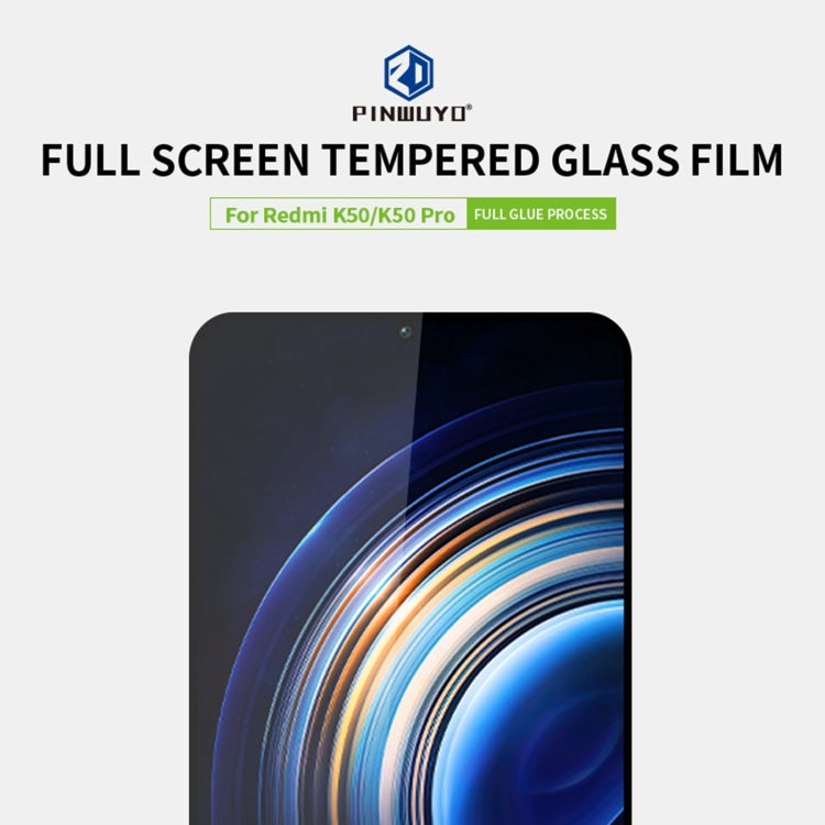 For Xiaomi Redmi K50 / K50 Pro PINWUYO 9H 2.5D Full Screen Tempered Glass Film(Black) -  by PINWUYO | Online Shopping UK | buy2fix