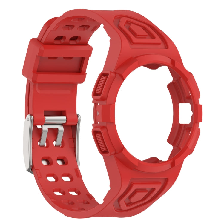 For Samsung Galaxy Watch 40MM Silicone Integrated Watch Band(Red) - Watch Bands by buy2fix | Online Shopping UK | buy2fix