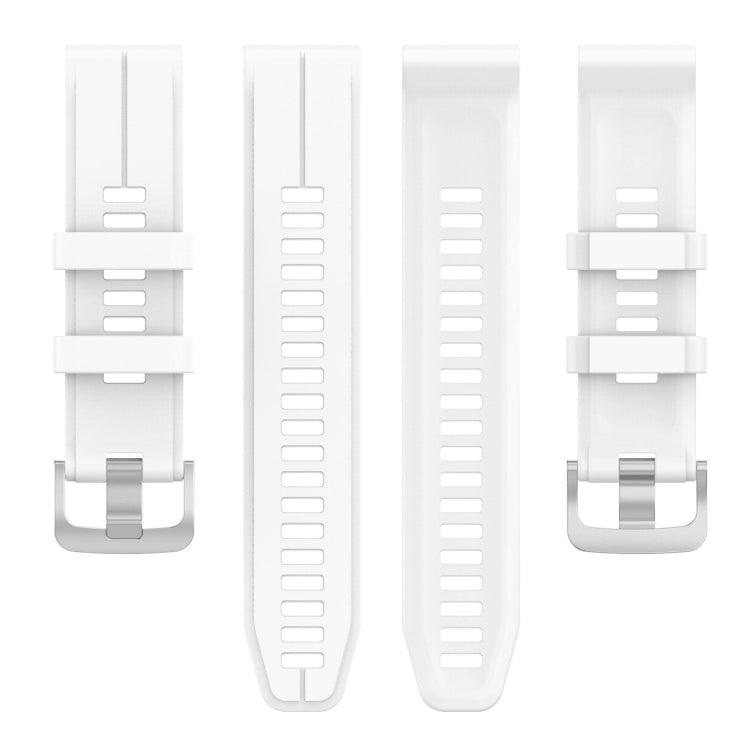 For Garmin Fenix 6 GPS 22mm Solid Color Silicone Watch Band(White) - Watch Bands by buy2fix | Online Shopping UK | buy2fix