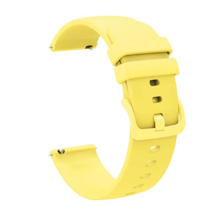 For Amazfit GTR 3 22mm Solid Color Soft Silicone Watch Band(Yellow) - Watch Bands by buy2fix | Online Shopping UK | buy2fix