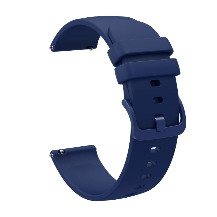 For Amazfit GTR 3 Pro 22mm Solid Color Soft Silicone Watch Band(Navy Blue) - Watch Bands by buy2fix | Online Shopping UK | buy2fix