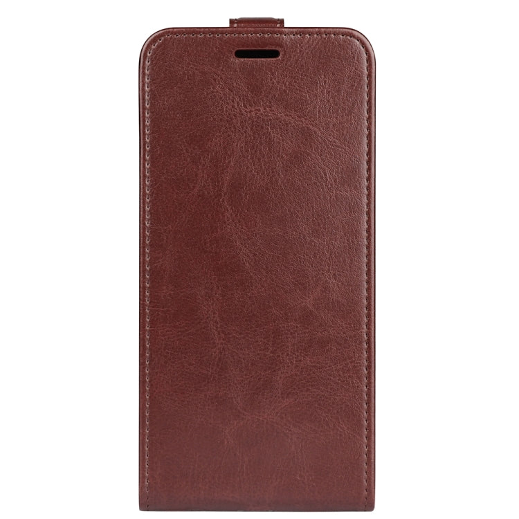 For OnePlus 11 R64 Texture Vertical Flip Leather Phone Case(Brown) - OnePlus Cases by buy2fix | Online Shopping UK | buy2fix